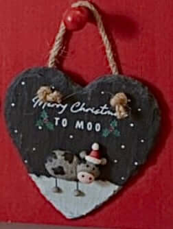 Christmas Slate Heart Hanger