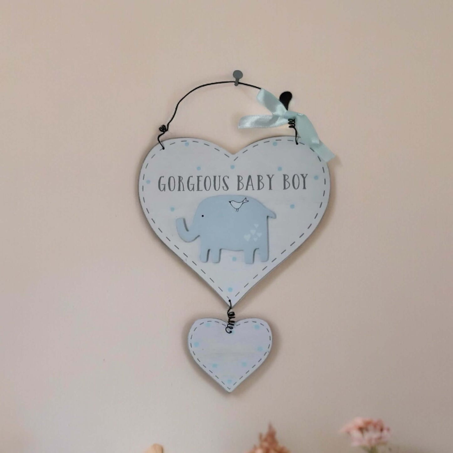 Gorgeous Baby Boy Heart Plaque
