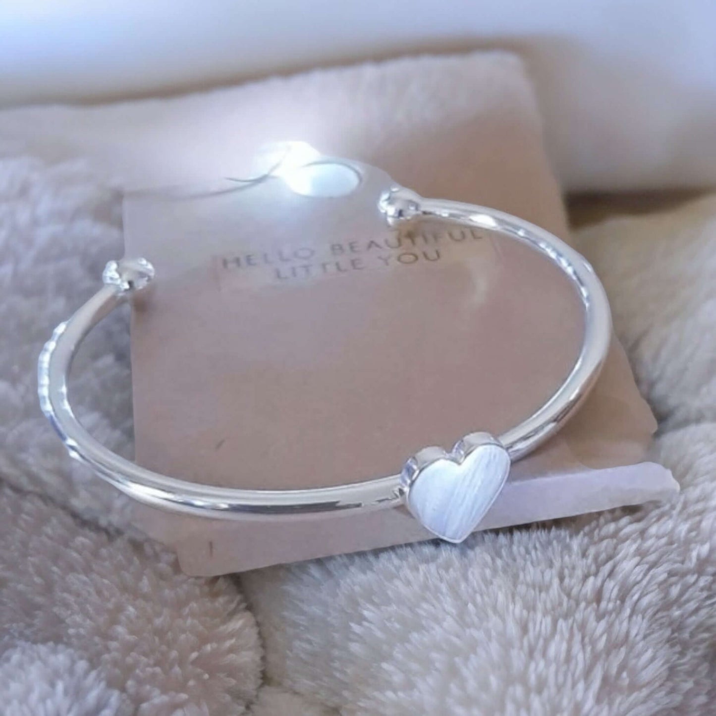 Silver Heart Bangle