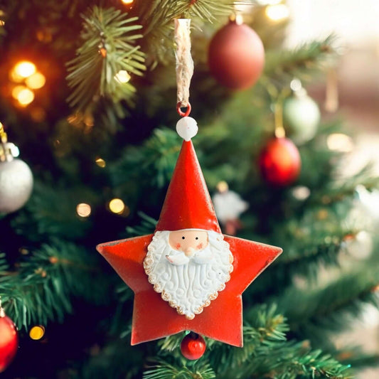 Small Metal Hanging Santa