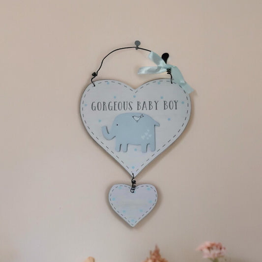 Gorgeous Baby Boy Heart Plaque